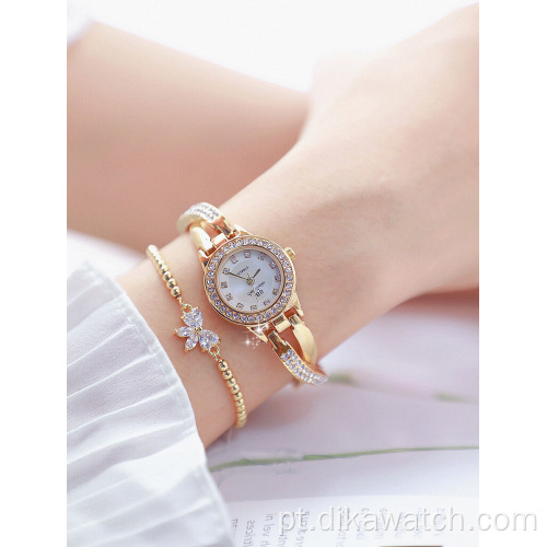 Relógio feminino de diamante em aço de quartzo moda ouro rosa charme strass cruz relógio de pulso de luxo BS 1531 relógios vestido de mulher